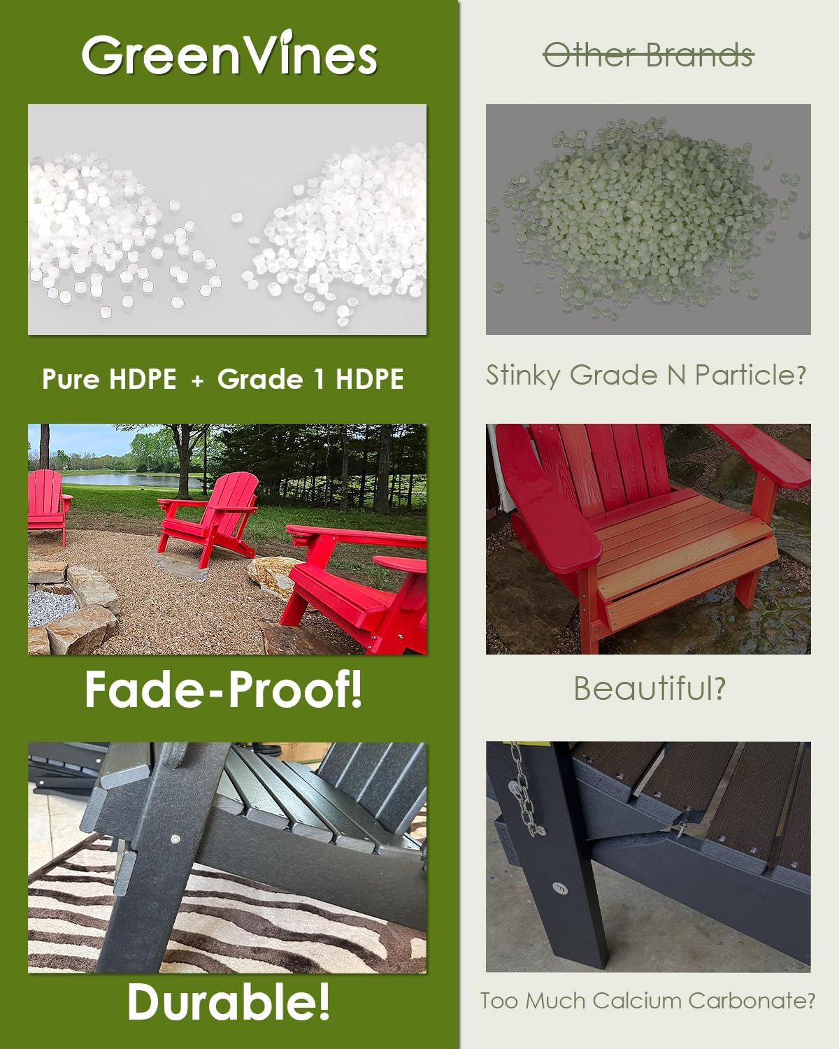 GREENVINES Outdoor-Rocking-Chairs-Set-of-2 | HDPE Plastic | Patio Rockers | Porch Rocker Chair | Oversized | High Back | Big & Tall | Blue