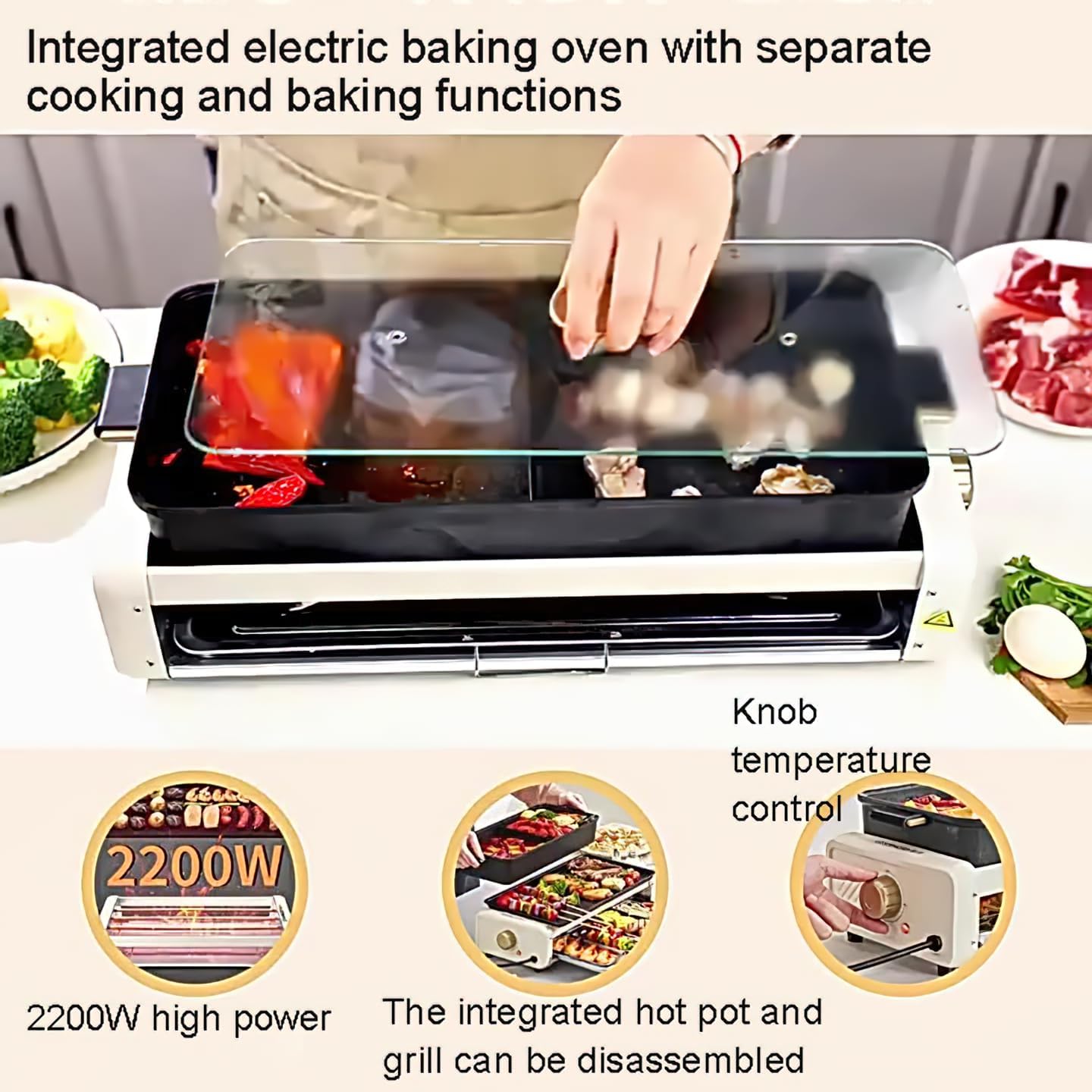 5L Electric Hot Pot Grill, Indoor Smokeless Multi-Layer BBQ and Boiling Cooker with Baking Tray, Large Capacity for 1-8 People, Mandarin Duck Double Flavor Design