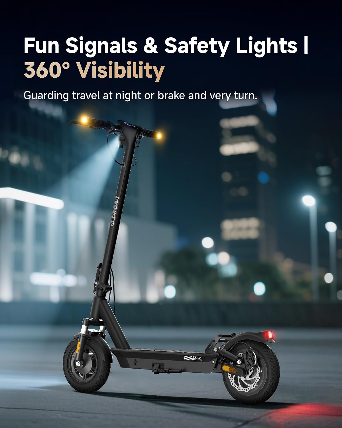 ECOROAD EC10 Electric Scooter for Adults, 750W Motor & 25 MPH & 32 Miles Long Range, 10' Tires with Dual Suspension, Foldable Commuting E Scooter with App Control