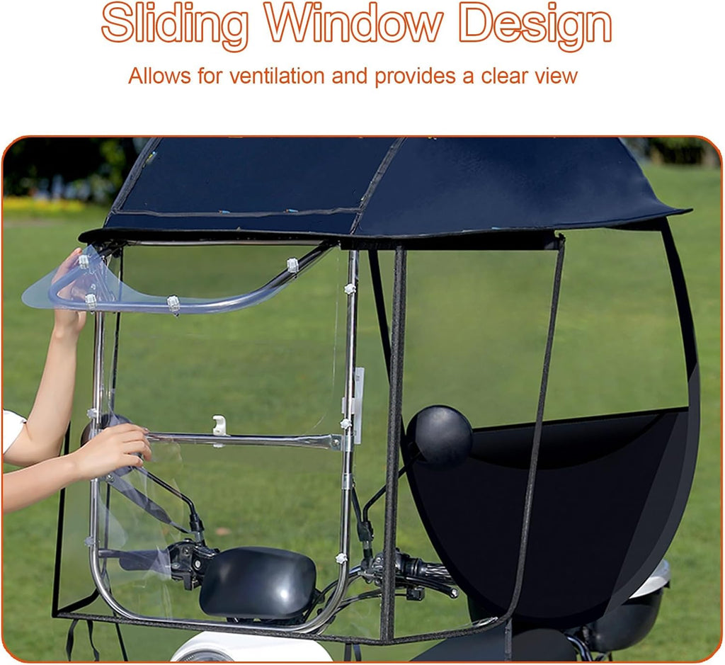 Adult Tricycle Cover Electric Tricycle Covers Tricycle Frame Canopy, Protect 3-Wheel Bike from Rain,Dust,Debris,and Sun, for Outdoor Riding(Black)