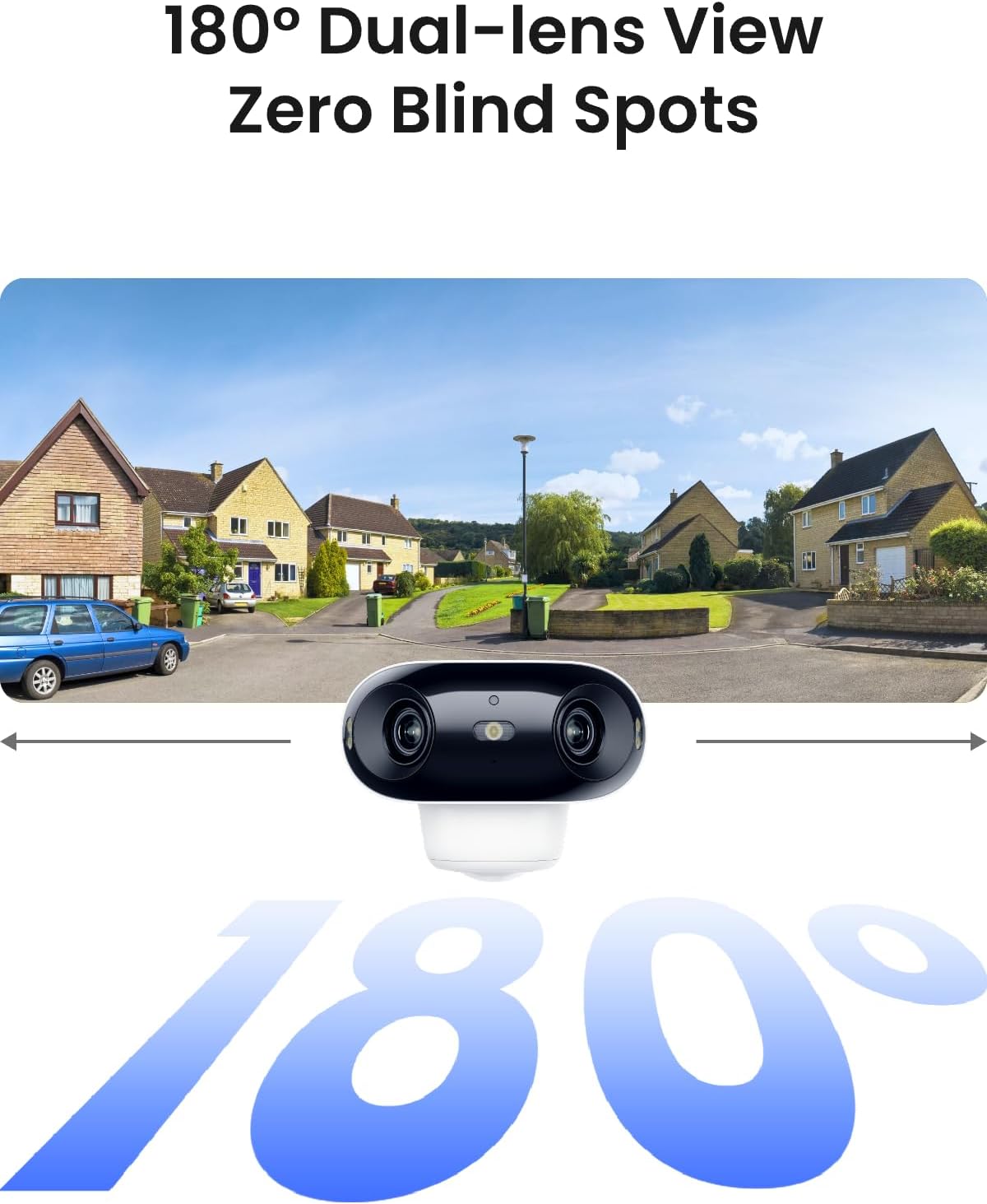 REOLINK 4K Dual-Lens 180° Outdoor Wireless Security Camera, ColorX Night Vision, Solar Cameras with Local Encrypted Storage, 5G/2.4GHz WiFi 6, No Subscription, Home Hub with 2X Argus 4 Pro
