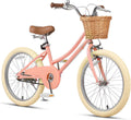 Petimini Vintage Kids Bike for Girls, 12–20 Inch Classic Bicycle with Wicker Basket & Bell, High Tensile Steel Frame, Training Wheels (12–18'), 85% Pre-Assembled, Retro Bike for Outdoor Riding