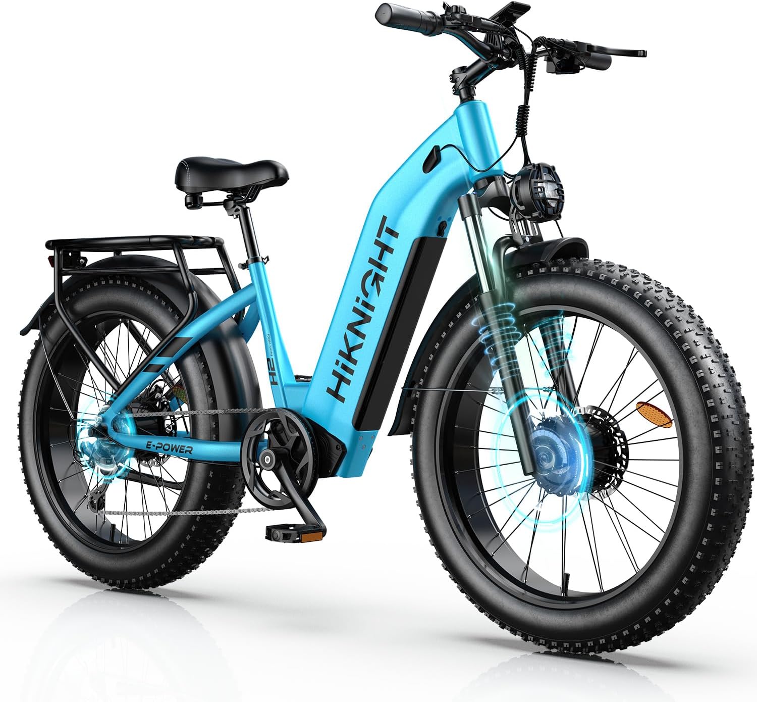 Electric Bike for Adults, 3000W Peak Dual Motor 52V 20AH Battery E Bike 26' x 4.0' Fat Tire Electric Mountain Bike Step-Thru Electric Bicycle for Women Men, Up to 38MPH