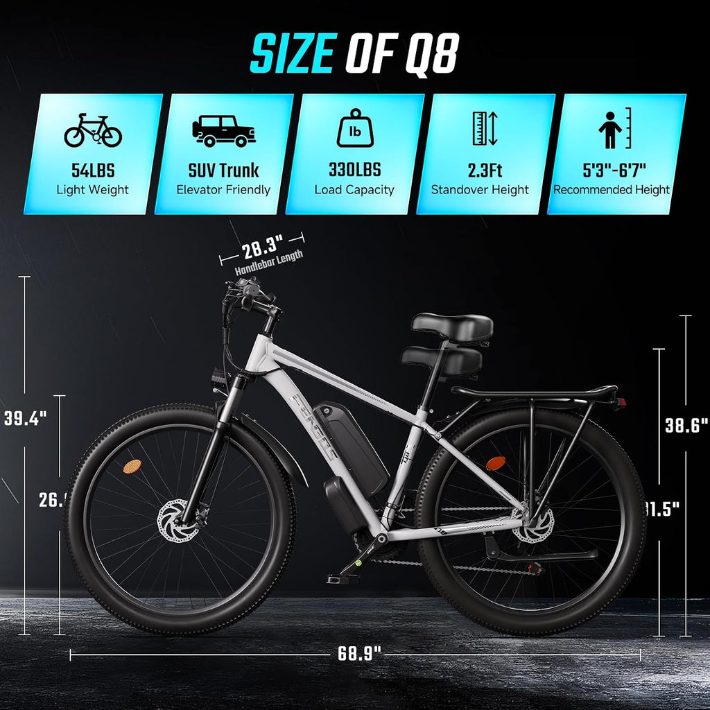 2000W Ebike for Adults, 80 Mile 35MPH Electric Mountain Bike, 48V 840WH Aluminum Electric Bicycle, 21-Speed Gears E Bike, Dual Disc Brakes with Brake Taillight, 27.5' Tire, Front Dual Suspension