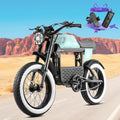 eAhora Dual Motor Electric Bike - Adults 4000W 44MPH Ebike 52V 30Ah Long Range Electric Dirt Bike, 20 * 4.5 Fat Tire Electric Mountain Bike Full Suspension Electric Motorcycle for Off Road
