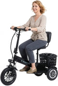 3 Wheel Mobility Scooters for Seniors, 3 Wheel Electric Scooter for Adults, Electric Wheelchair Device, 10 Mile Range, Supports 330lbs Weight, Only 48lbs, Adjustable, with Headlight, Basket