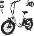 Wildeway Folding Electric Bike for Adults with 32Ah Battery Long Range 750W Motor 28MPH, 20'x 3.0'Fat Tire Foldable EBike, Urban City Commuter Men Women Bicycle 7 Speed Gear