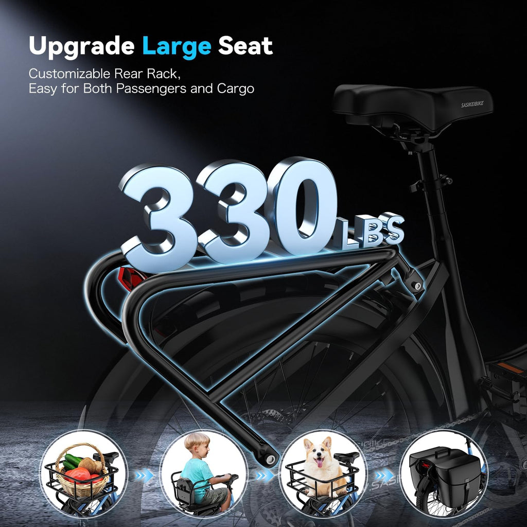 Electric Bike for Adults 1000W 1500W Peak Motor 15AH 20AH Removable Battery 70Miles 80Miles UL 2849 Certified Electric Commuter Bike Front Suspension Ebike
