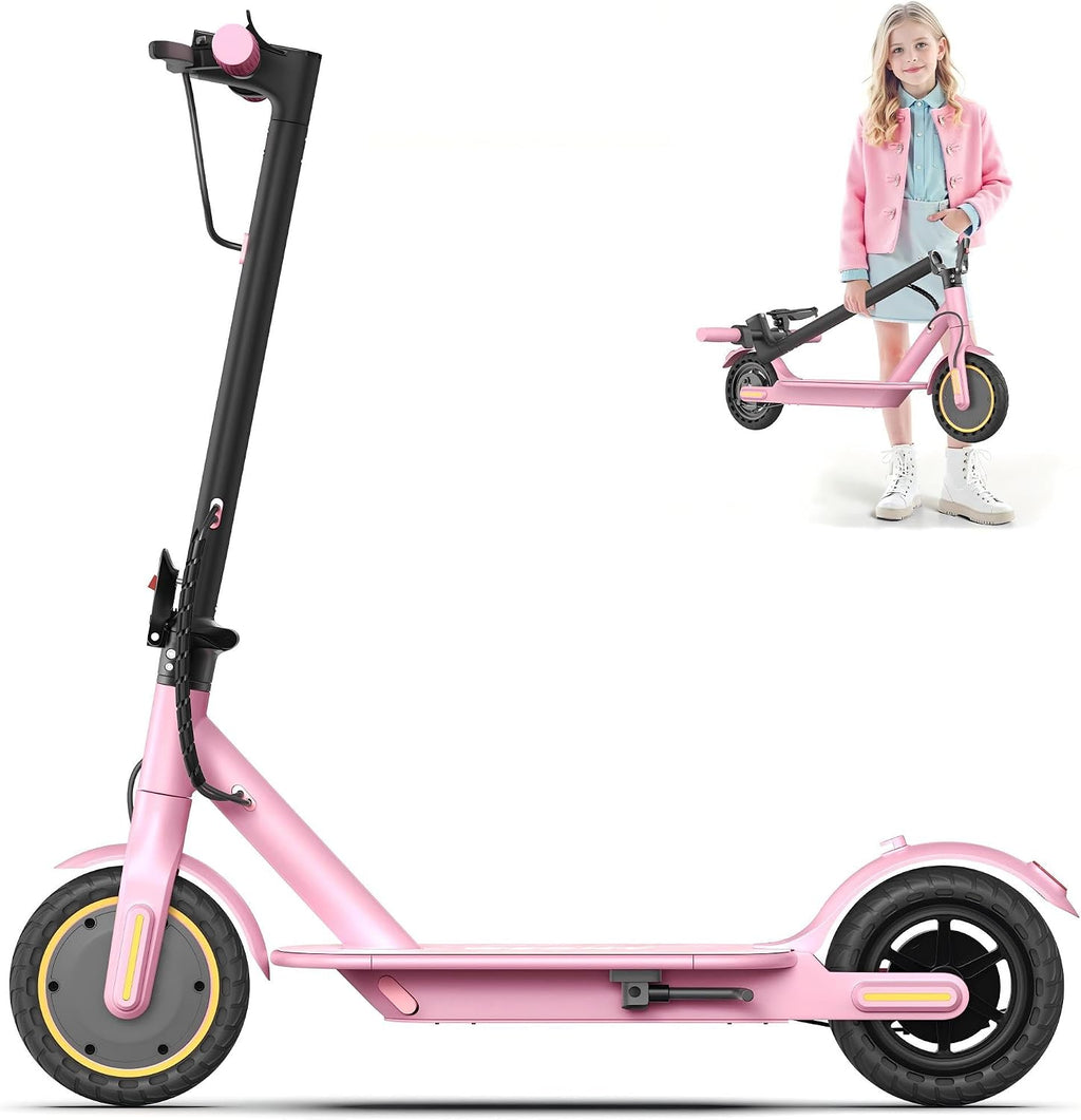 Electric Scooter, 350W Motor, 19 Mph Speed & 15 Miles Range, 8.5' Solid Tires, Lightweight Foldable Scooter with Dual Braking System, Max Load 265LBS