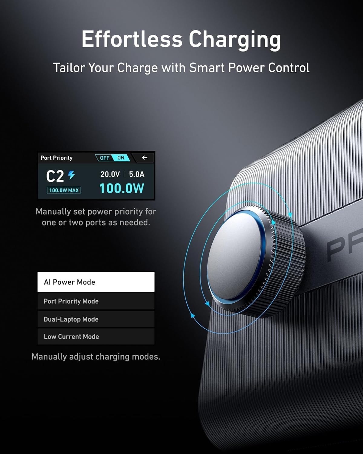 Anker Prime Charging Station, 250W 6-Port GaN USB C Charger, 2.26' LCD Smart Display Control, Compatible with iPhone, Galaxy, MacBook, Dell for Home Office, Gaming Desk Accessories
