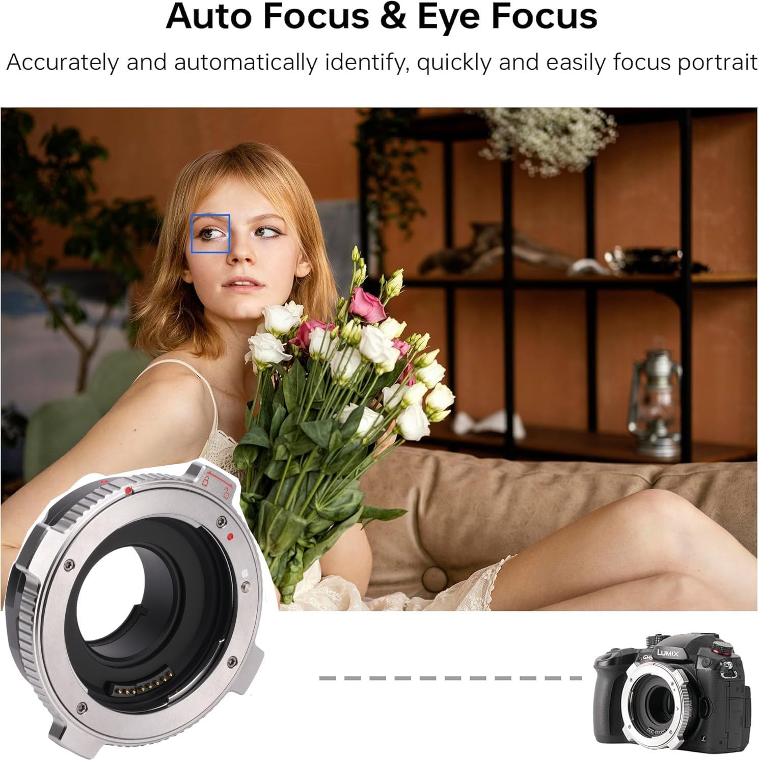 VILTROX EF-M1 Pro Lens Mount Adapter Auto Focus Ring Converter with Security Lock for Canon EF Mount Lens to M4/3 Camera GH4 GH5 GH5S GF6 GX7GX85 GX9 G9 E-M10 E-PL7 E-PL8 E-P5 Pen-F