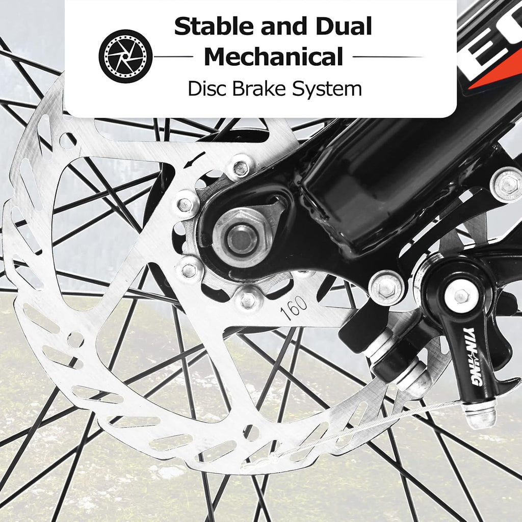 20/24/26 Inch Fat Tire Mountain Bike Variable Speed Dual Disc Brake Kids Adult Free Return