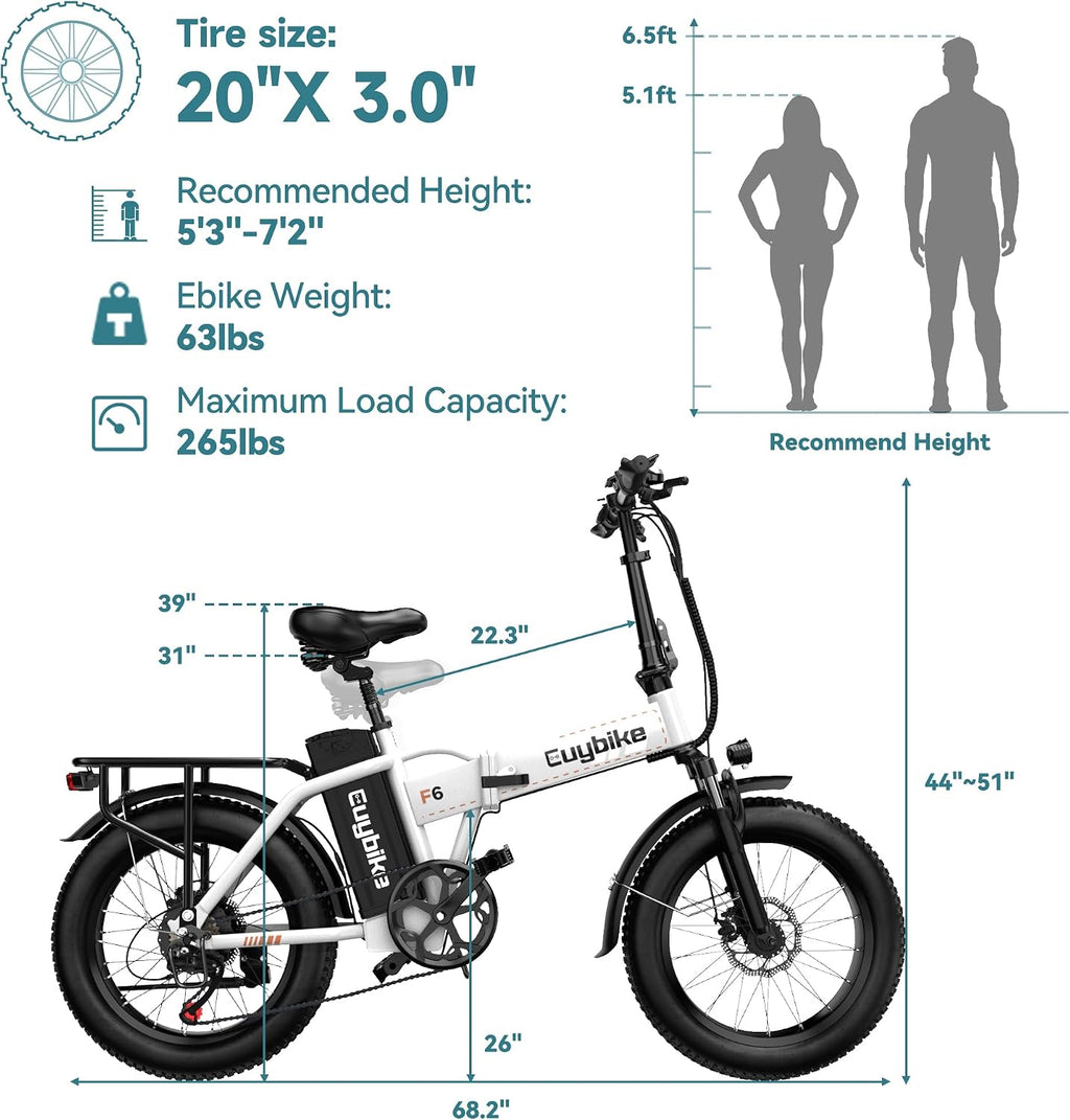 1000W Folding Electric Bike,48V 20AH Removable Battery E Bike,80 Miles Max Range Electric Bike for Adults,20' Fat Tire Foldable ebike,Adult Electric Bicycle for Commute Beach Snow