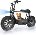 Caroma Peak 1200W Electric Scooter with Seat, 16' Fat Tire Electric Dirt Bike, Max 30Miles Ranges, Top Speed 20Mph, Electric Motorcycle Mini Bike with Basket for Pets & Cargo, UL 2272 Certified
