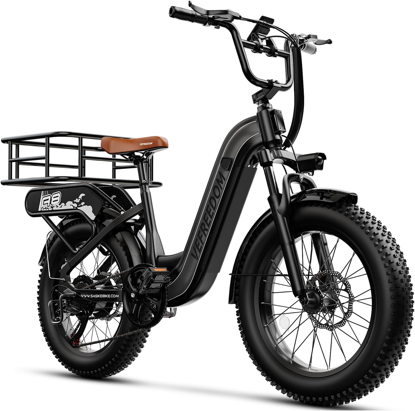 VEFREEDOM 1500W Motor Electric Bike for Adults 80 Miles 30MPH Ebike 20' x 4 Fat Tire 48V 20Ah Removable Battery Mountain E Bike Commuter Front Suspension Bicycles Men Women