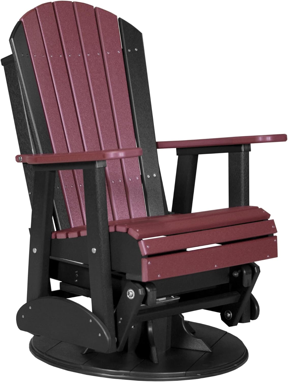 LuxCraft 2' Adirondack Swivel Glider - Available in 14 Colors Cherrywood and Black