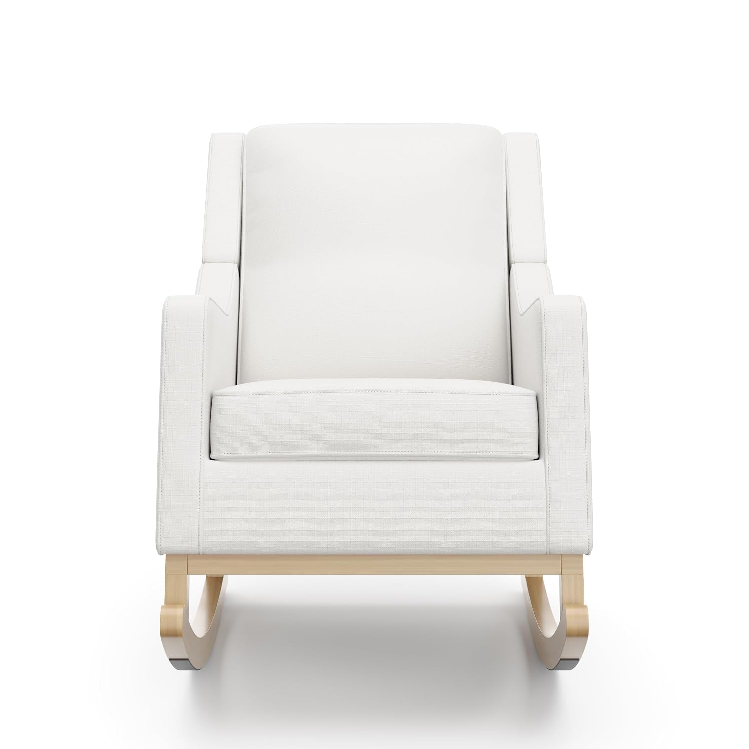 Storkcraft Pasadena Nursery Rocker (Ivory Basketweave with Driftwood) - Upholstered, Rocking Chair for Nursery, Gentle Rocking Motion, Solid Wood Base