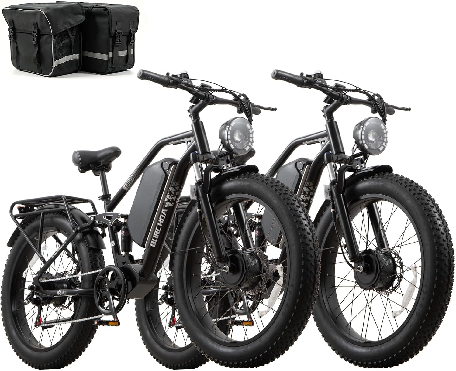 2026 Dual Motor Electric Bike for Adults AWD 5000W/3000W Peak 40 MPH/30 MPH E Dirt Bike, 52V/48V Removable Battery 65/80/150 Miles Max Long Range with Full Suspension 26' Fat Tires Mountain Bike