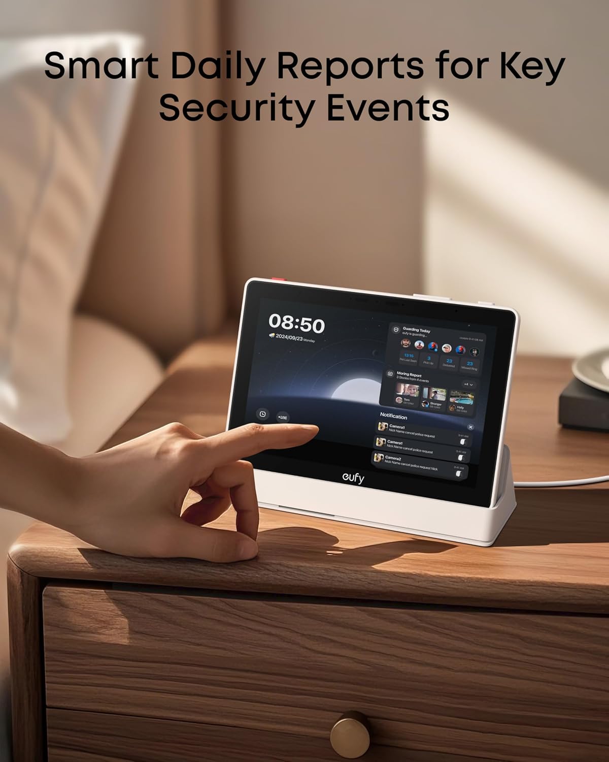 eufy Security Indoor Cam S350 with Smart Display E10, Dual Cameras, 4K UHD Security Camera with 8× Zoom, 360° Camera, Baby Monitor, Pet camera, Human/Pet Detection, AI Tracking, 2.4G/5G Wi-Fi, Plug in