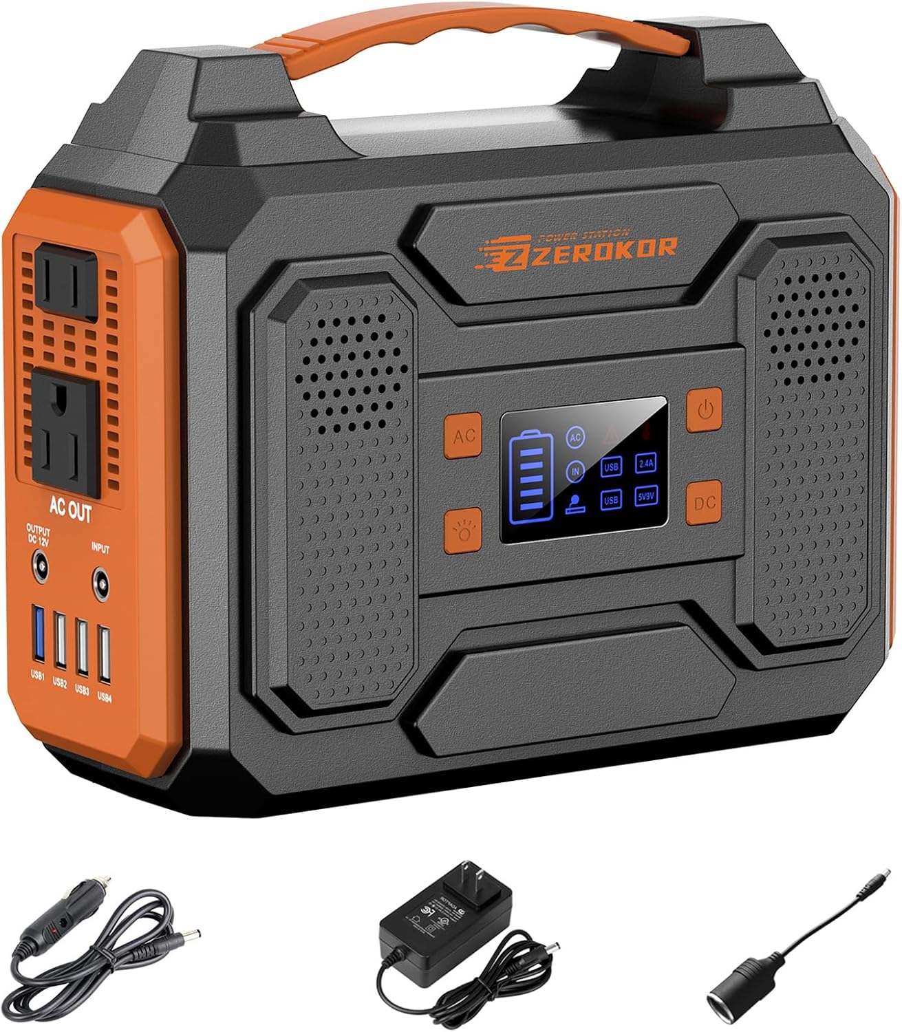 300W Portable Solar Generator Power Station, Small Camping Power Bank with Foldable 40W Solar Panel Bundle, 110V Portable Power Pack with AC Outlet for Camping Outdoor Home Use