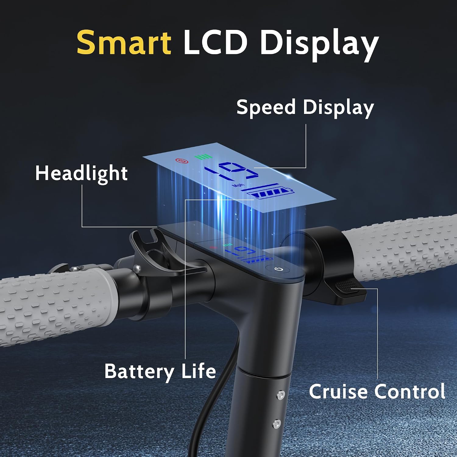 NAVIC Electric Scooter with Dual Suspension, 8.5'/10' Tires, 350W/500W Motor, 19/22 Mph, Max 22/25/27/49Miles Range, Foldable E Scooter for Adults with Braking, App Control