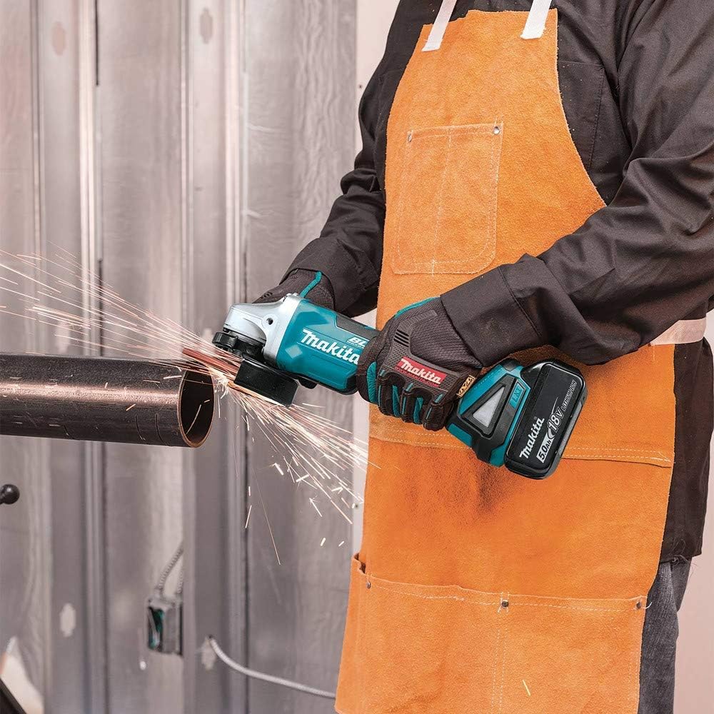 Makita XAG11T 18V LXT® Lithium-Ion Brushless Cordless 4-1/2' / 5' Paddle Switch Cut-Off/Angle Grinder Kit, with Electric Brake (5.0Ah)