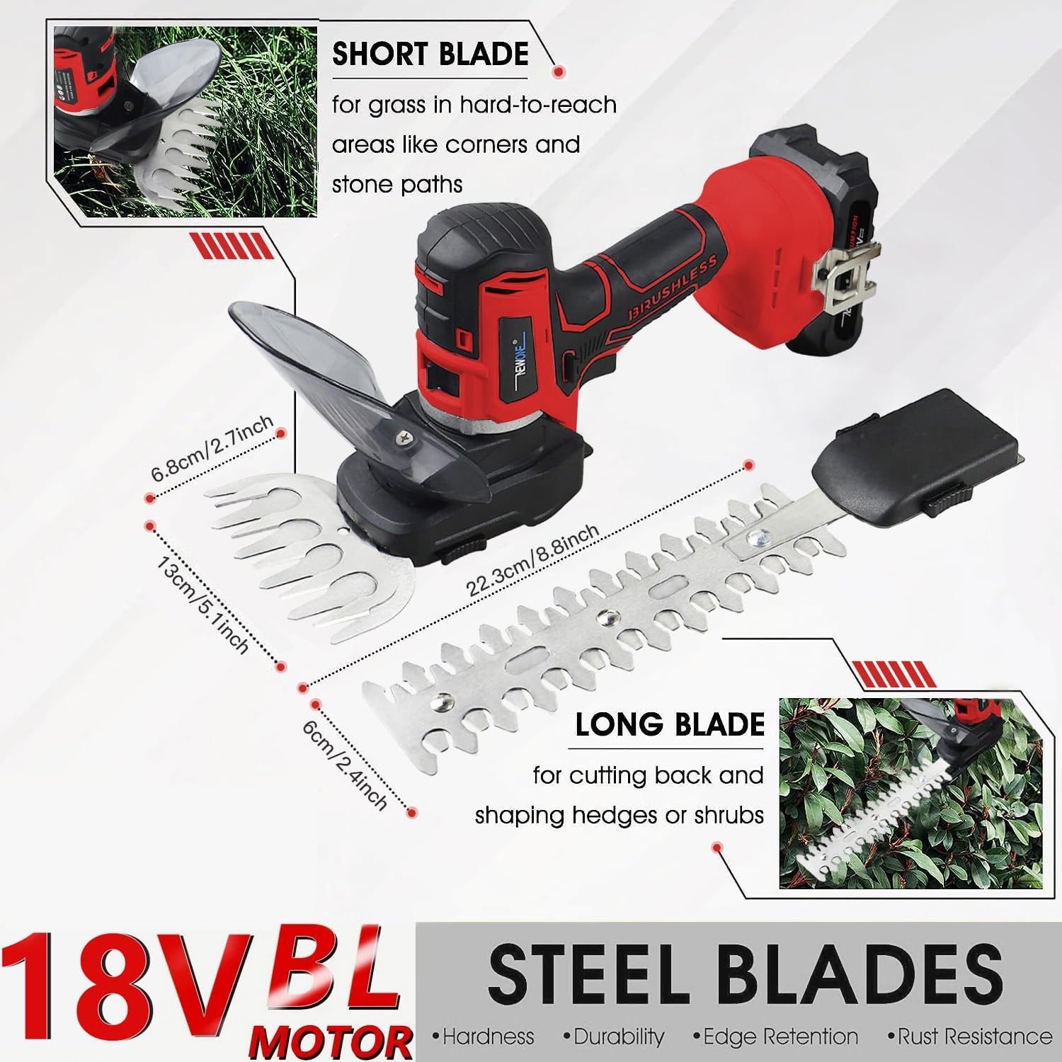NEWONE 12-Tools Set Power Tool Combo Kits Compatible with Milwau-kee 18V Battery,Cordless Tool Set,2 Batteries and Charger (12-Tools Set Red)