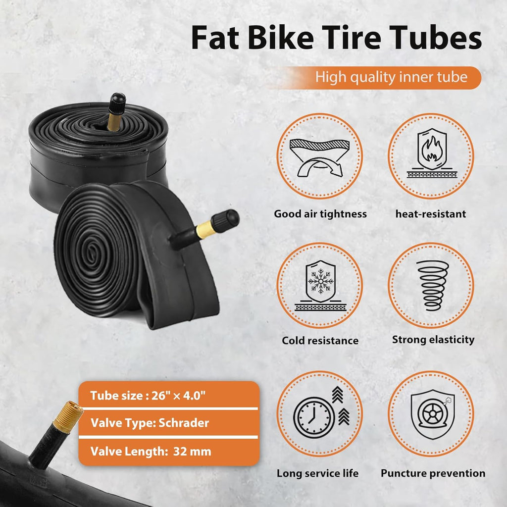MOHEGIA Ebike Fat Tire: 20x4.0/26x4.0 Inch E-Bike Mountain Bicycle Tire Replacement,High-Performance and All-Terrain Folding Electric MTB Tire with Offroad or Trail Riding