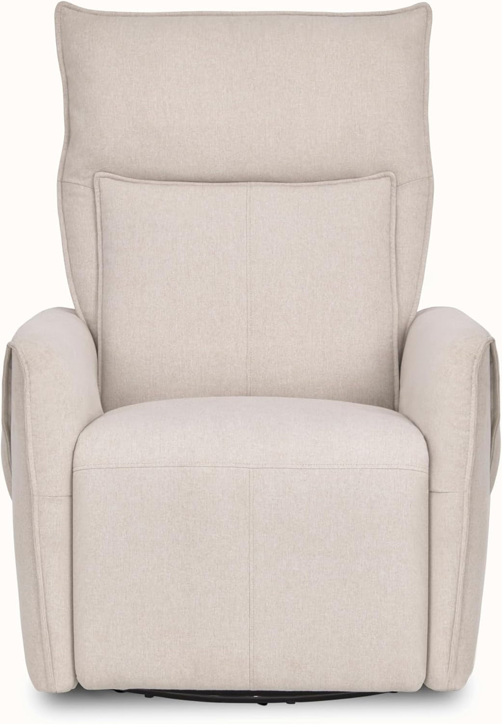 Evolur Sylas Nursery Glider Chair in Light Sand - Manual Recliner with 360° Swivel, Lumbar Support, Tufted Back & Side Pockets - Modern Rocking Chair for Baby Room, Nursery & Living Room