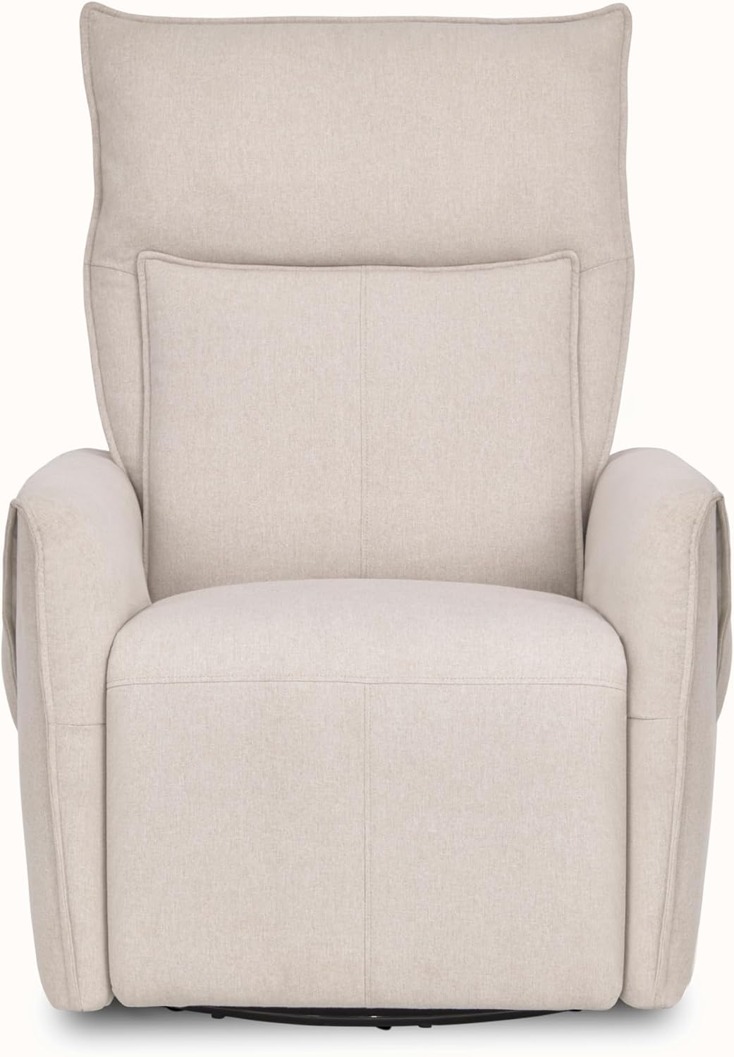 Evolur Sylas Nursery Glider Chair in Light Sand - Manual Recliner with 360° Swivel, Lumbar Support, Tufted Back & Side Pockets - Modern Rocking Chair for Baby Room, Nursery & Living Room