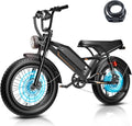 Jasion 3000W Electric Bike for Adults,Electric Dirt Ebike 80 Miles Range,Moped Style E Bike 32 MPH,20'*4 Fat Tire Off Road Bike with Cruise Control,Dual Suspension E Motorcycle,with Footrest