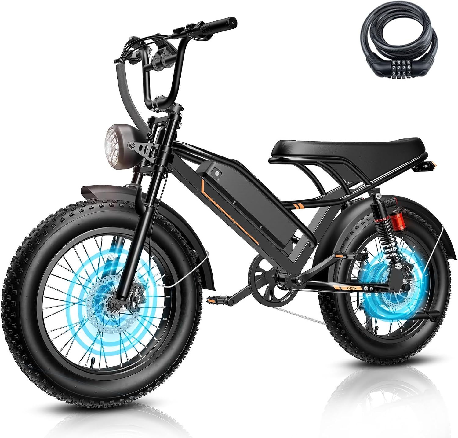 Jasion 3000W Electric Bike for Adults,Electric Dirt Ebike 80 Miles Range,Moped Style E Bike 32 MPH,20'*4 Fat Tire Off Road Bike with Cruise Control,Dual Suspension E Motorcycle,with Footrest