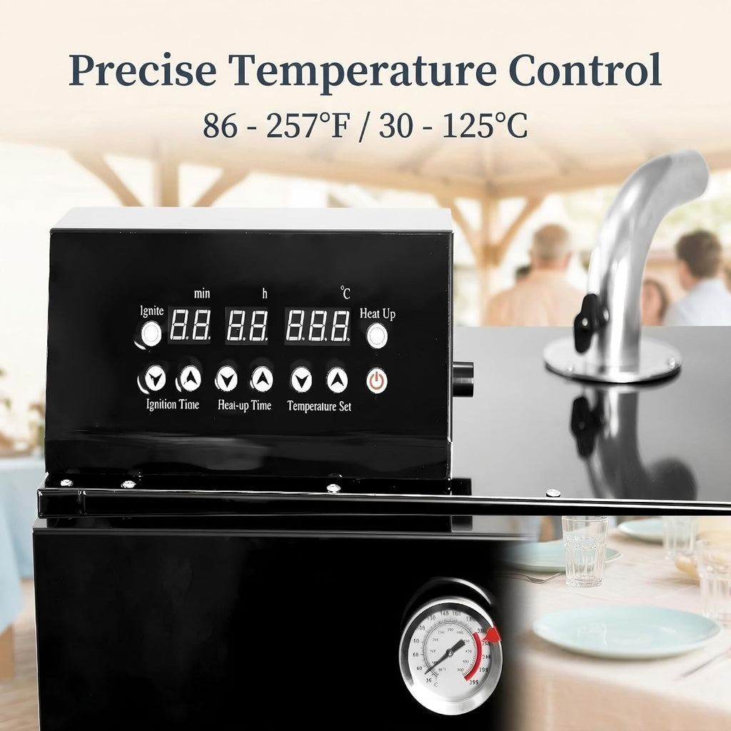 CLIVIA 8-Layer Electric Smoker with View Window, 1600W Vertical Digital BBQ Smoker, Front Loading Wood Chip Tray, 0-24H Timer & 86-257°F Temp Control, Meat Smoker for Jerky, Sausage, Fish (DSH-S45D)