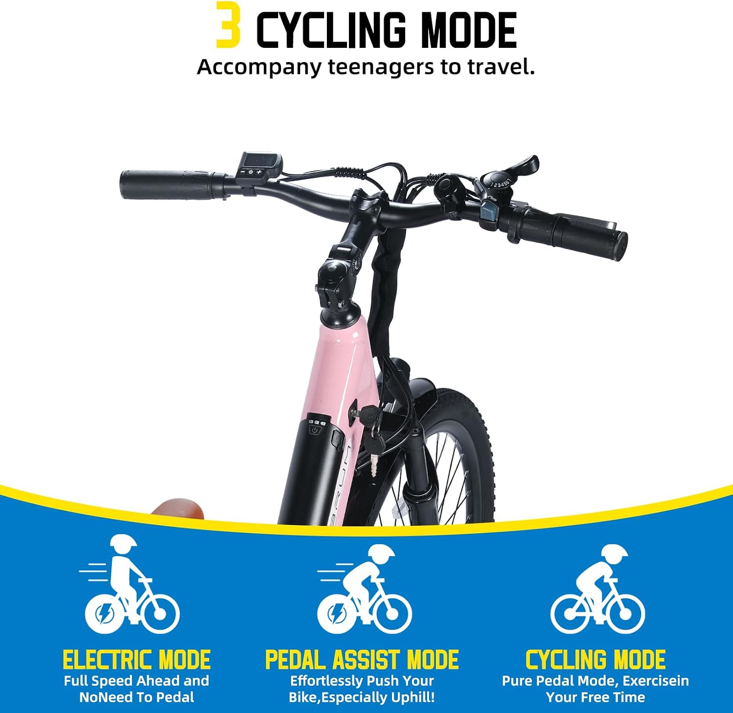 JOYSTAR 20 26 Inch Electric Bike for Kids Teens Ages 6+ with 250W/500W Brushless Motor, Electric Mountain Bicycle with Removable Battery, Safe Children Ebikes with Dual Disc Brakes