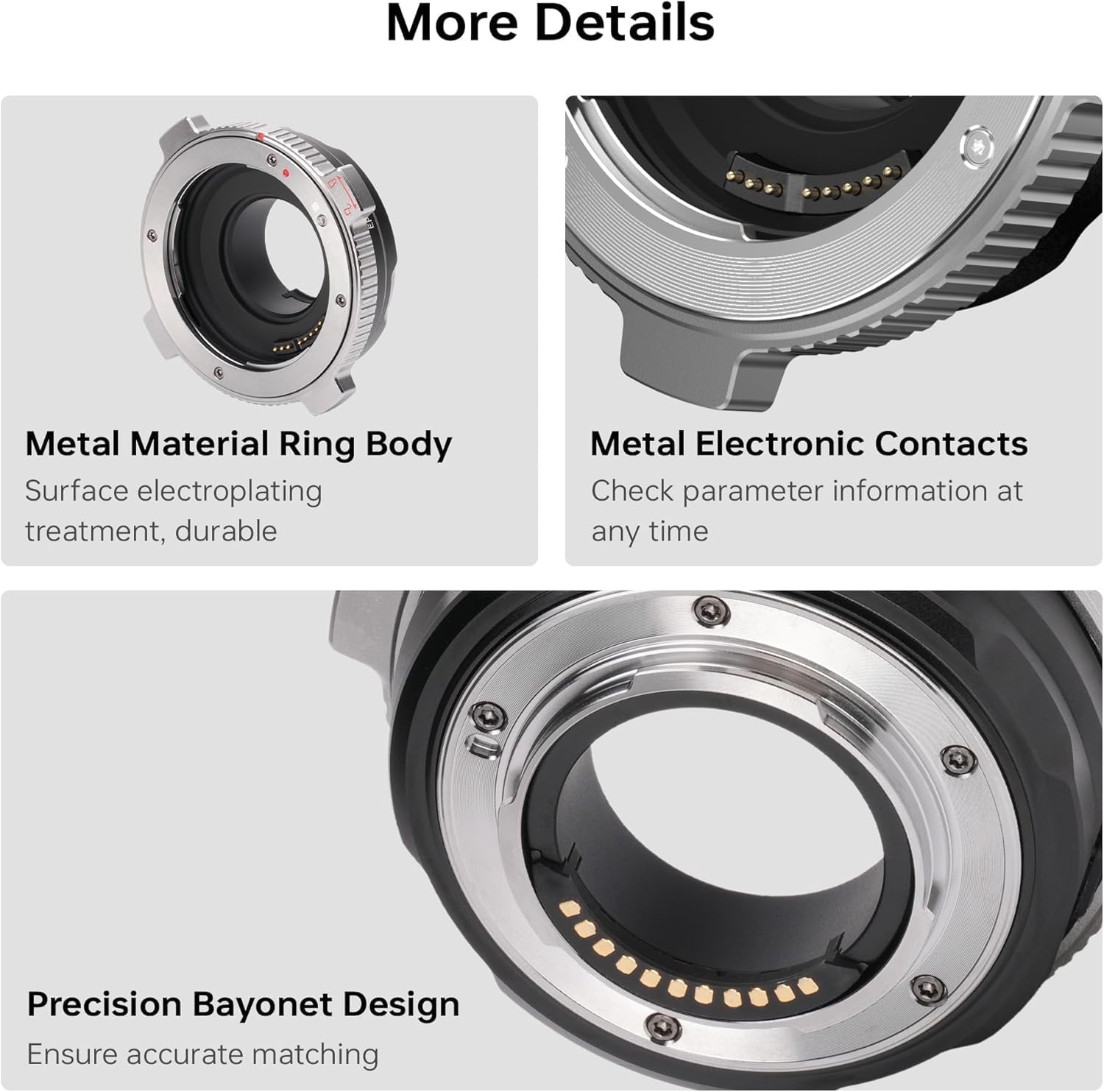 EF-M1 Pro AF Metal Lens Adapter Ring Compatible for Canon EF Lens to M4/3 Camera Iumix g gf gh gx, oIympus e-m e-p e-pl e-pm Pen-f, bmpcc 4k (MFT-Mount)