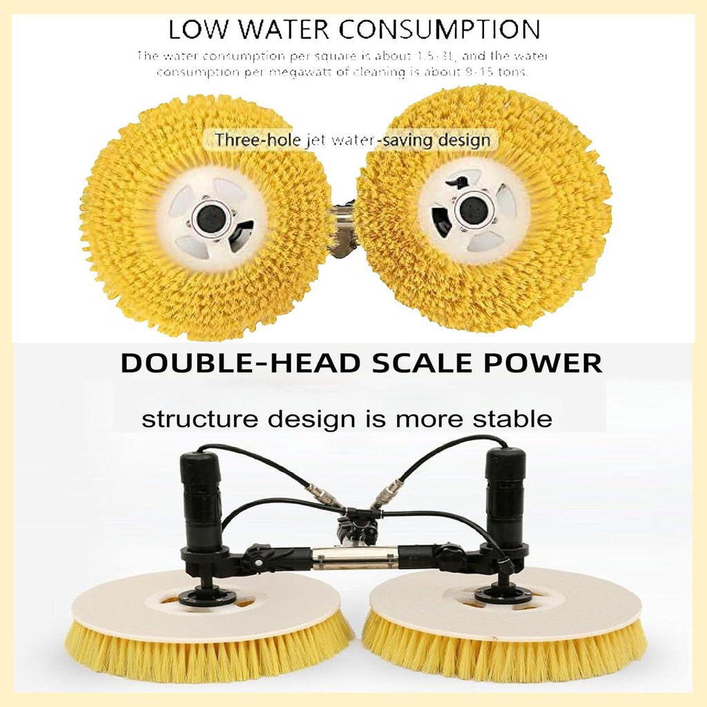 Special Roof Water Brush 7.5 M Solar Panel Cleaning Telescopic Pole, Electric Photovoltaic Panel Cleaner, Double Head Automatic Outdoor Cleaning Tools Window Cleaner