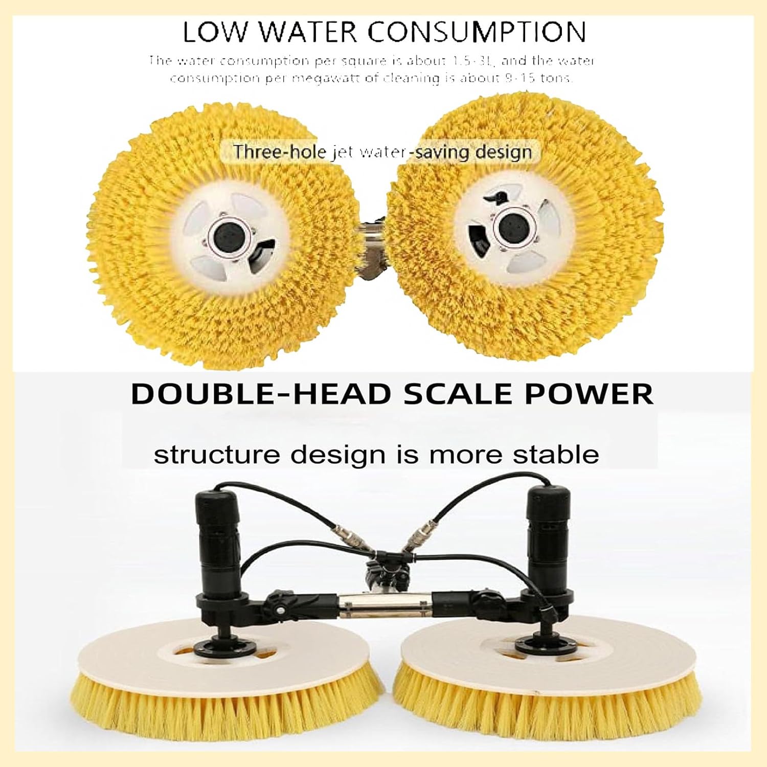 Special Roof Water Brush 7.5 M Solar Panel Cleaning Telescopic Pole, Electric Photovoltaic Panel Cleaner, Double Head Automatic Outdoor Cleaning Tools Window Cleaner