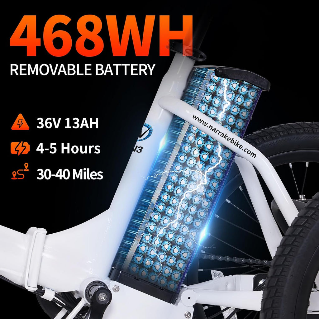 NARRAK Electric Tricycle for Adults,Fat Tire Folding Electric Trike,3 Wheels Electric Bicycle Bikes, Peak 700W/1100W Step-Thru Etrike with Removable Battery and Large Basket