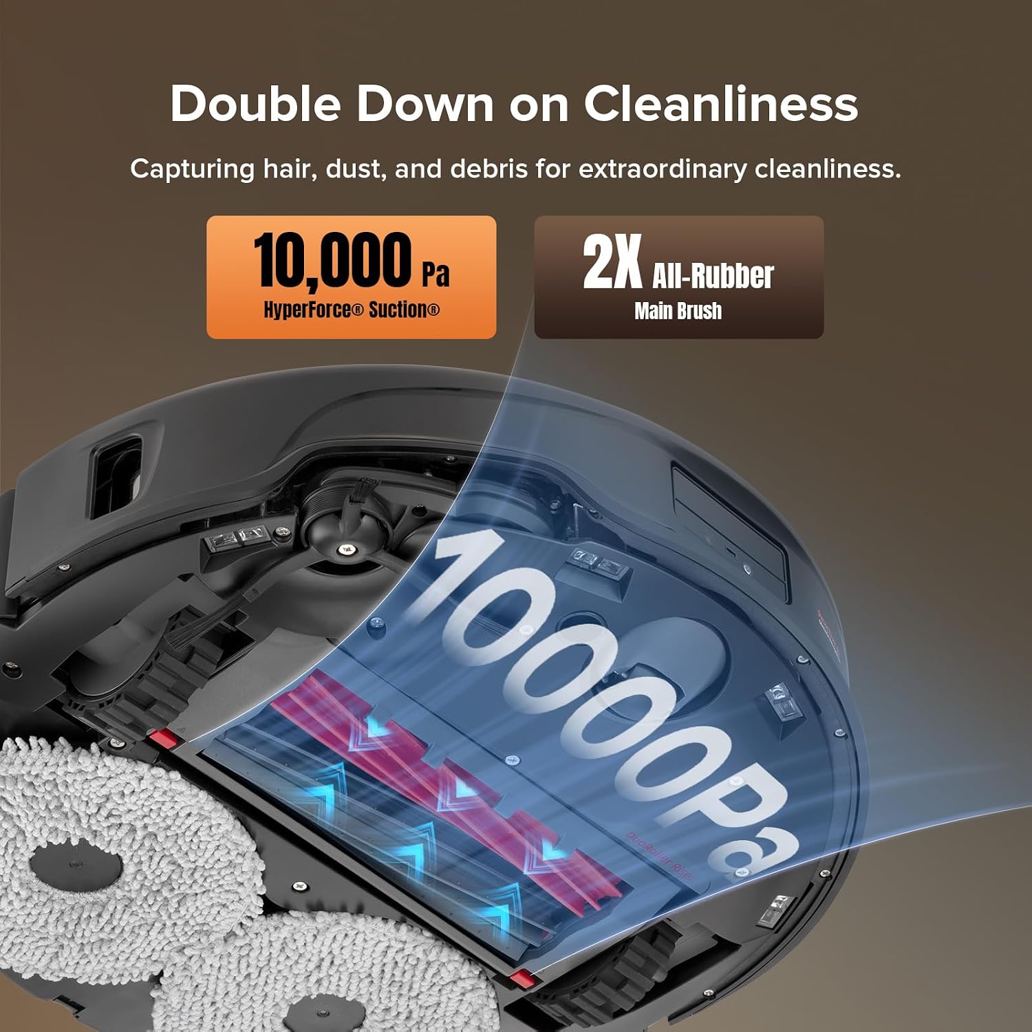 roborock Qrevo Master Robot Vacuum and Mop Combo, 10,000Pa Suction, FlexiArm Design Side Brush & Mop, Self-Emptying&Refilling, Dock Self-Cleaning, Black (Renewed)