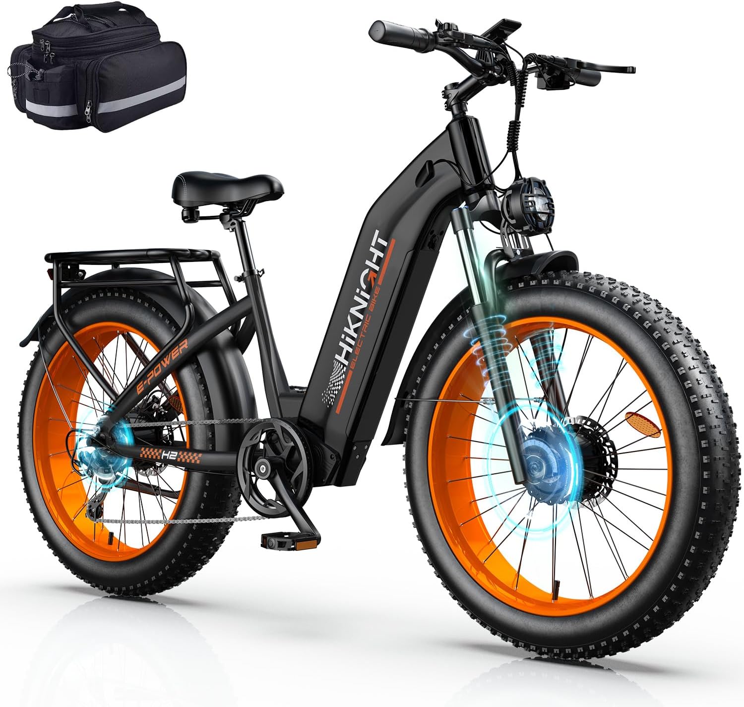 Electric Bike for Adults, 3000W Peak Dual Motor 52V 20AH Battery E Bike 26' x 4.0' Fat Tire Electric Mountain Bike Step-Thru Electric Bicycle for Women Men, Up to 38MPH