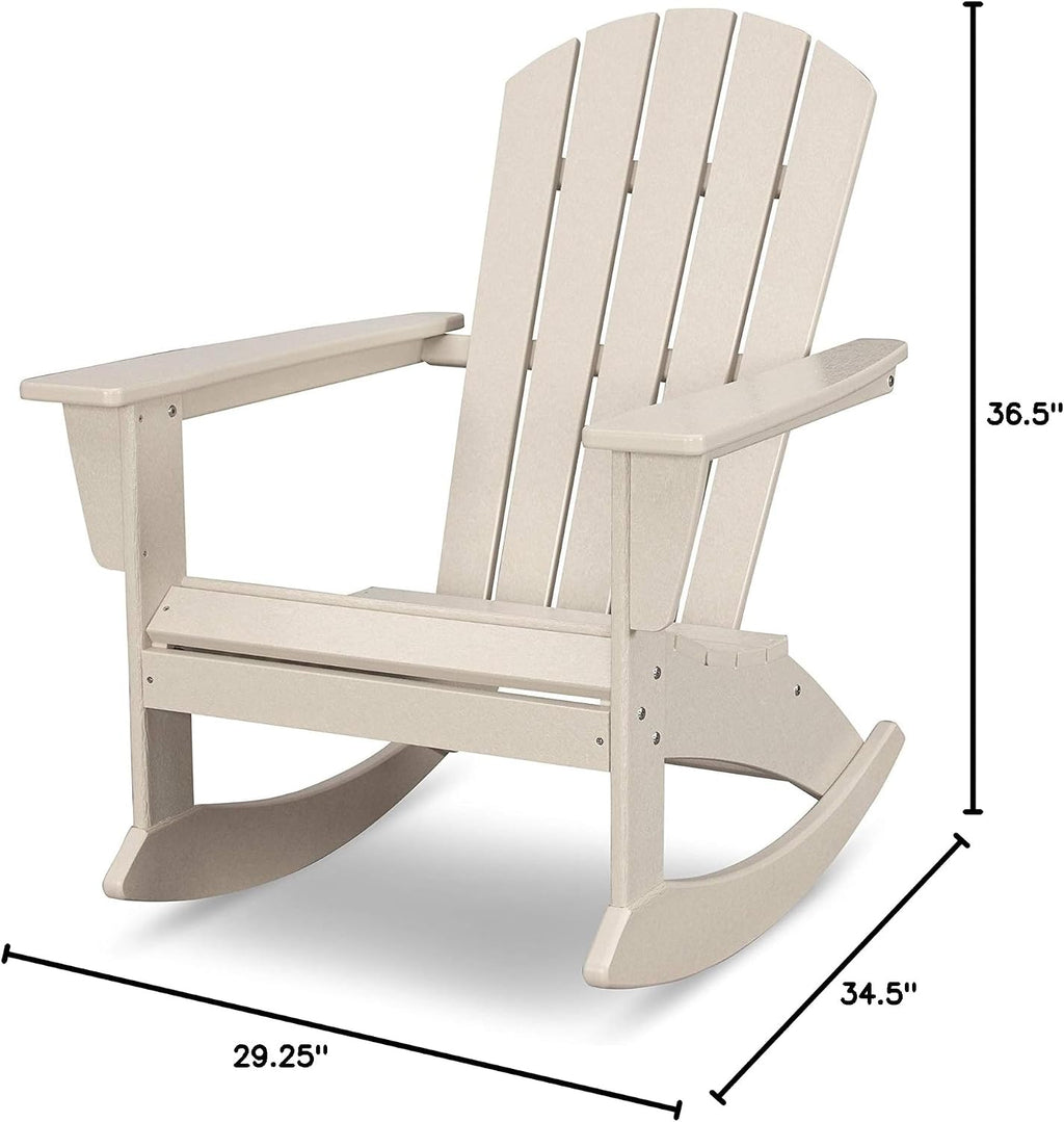 POLYWOOD® Nautical Adirondack Rocking Chair in Sand
