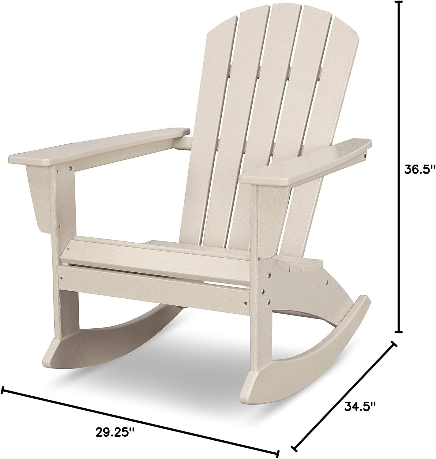 POLYWOOD® Nautical Adirondack Rocking Chair in Sand