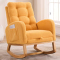 Nursery Rocking Chair with Foot Rest & Side Pocket, 300lbs Capacity, Rocking Chairs with High Backrest, Suitable for Living Room Bedroom, Comfort (Yellow)