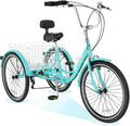 ABORON Adults Tricycle, 3 Wheels Bike for Adult, Tricycle for Adults, Double-Wall Wheel Rims, Tricycle for Women Men Exercise Outdoor Sports