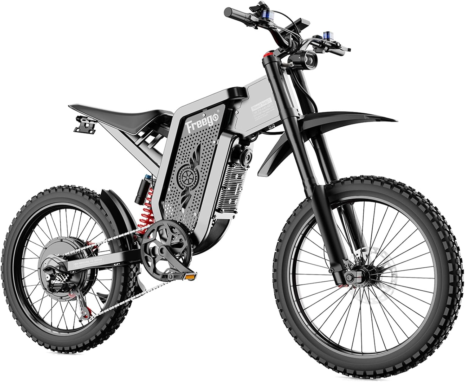 Freego Electric Motorcycle Bike for Adults Teen, X2 Electric Dirt Bike 6000W(Peak) Motor 60V/30Ah Removable Battery, 50MPH Off Road Electric Mountain Bike,19' x2 Tire, UL 2849 Certified