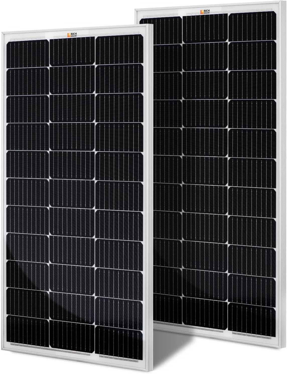 RICH SOLAR 200 Watt 12 Volt Monocrystalline Solar Panel 2 Pack of 9BB Cell 100W High Efficiency Solar Module Charge Battery for RV Trailer Camper Marine Off Grid