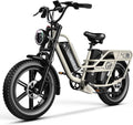 Dual Battery Electric Bike for Adults, 160 Miles Long Range Cargo Ebike with 48V 60AH Removable Battery, 1450W Peak Motor 34MPH Electric Bicycle, 20' x 4' Fat Tire Hydraulic Disc Brakes E Bike Grey