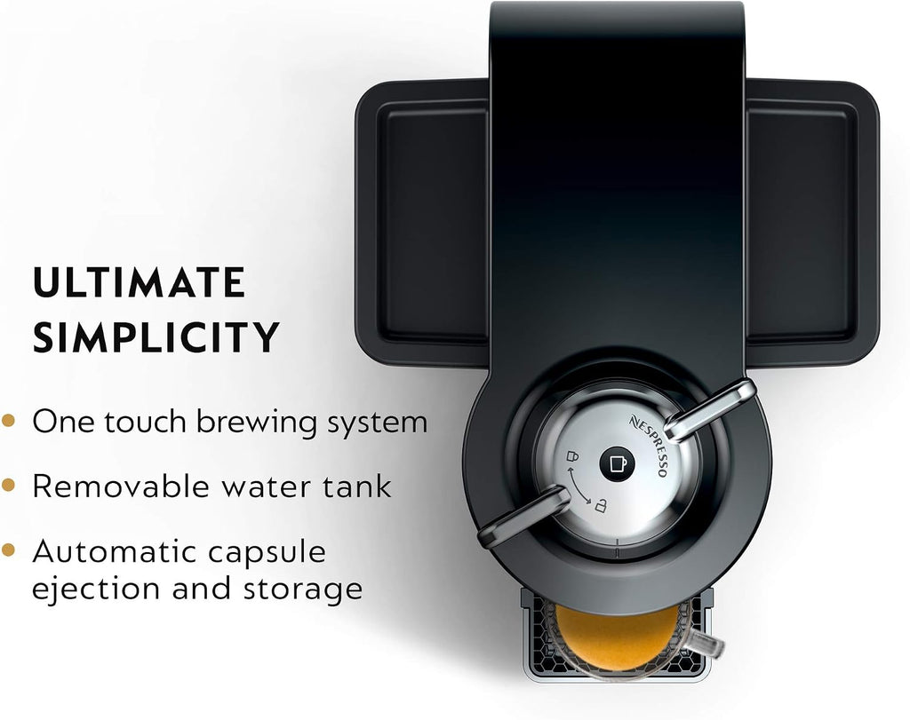 Nespresso Vertuo Coffee and Espresso Maker by De'Longhi, Piano Black with Aeroccino Milk Frother