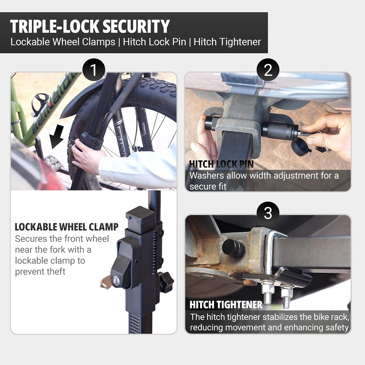 TRAILV2 Hitch Mount 2-Bike Rack with Bike Ramp - Tilt, Fold, Anti-Theft Hitch & Wheel Lock, 170lbs Capacity, 2-Inch Receiver, Up to 5.0' Fat Tire, Electric Bike Rack for Car, SUV, RV, Truck