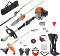 VEVOR 5-in-1 26cc 2 Cycle Gas Powered Dual Sided Hedge Trimmer, Weed Eater, String Trimmer, Edger, Pole Saw Chainsaw Pruner with EPA, CE and EMC Certification